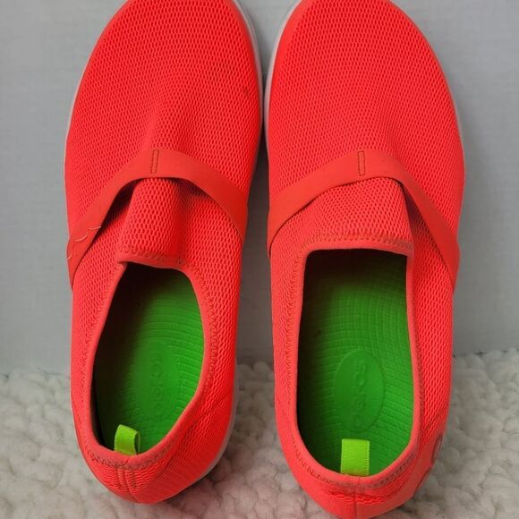 OOFOS OOmg Low Top Comfort Recovery Shoes Unisex W 12, M 10.5 Coral Orange - Picture 8 of 11
